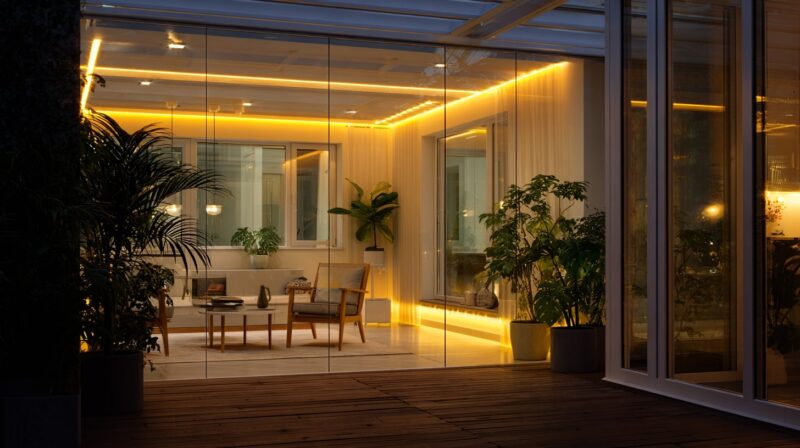 Ambijentalna rasveta u zastakljenoj terasi