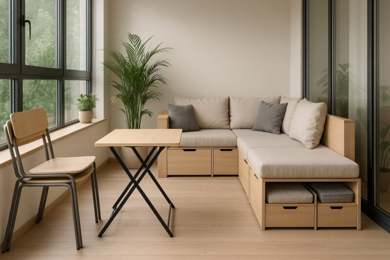 Multifunkcionalni nameštaj u zastakljenoj terasi