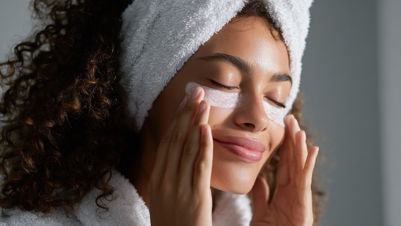 Žena nanosi anti-age kremu na lice